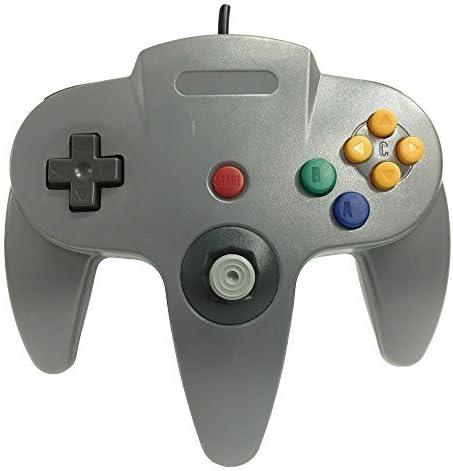 Old Skool Classic Wired Controller Joystick compatible with Nintendo 64 N64 Game System - Grey
