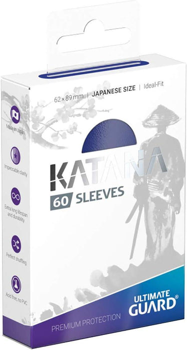 Ultimate Guard Katana Card Sleeves, 60 Japanese Size TCG Sleeves, 62 x 89mm, Blue Back
