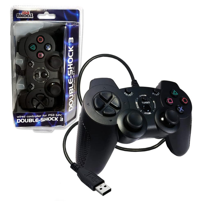 Old Skool - PlayStation 3 Wired Double-Shock 3 Controller (Black)