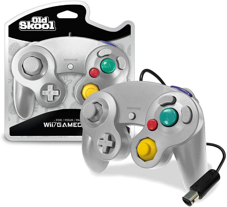 Old Skool Controller Compatible with Gamecube/Wii - Silver