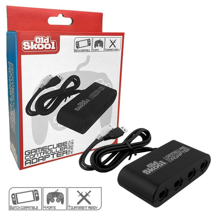 Old Skool GameCube Controller Adapter for Switch, Wii U, and PC USB, 4 Port
