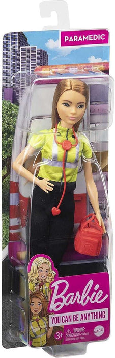 Barbie Paramedic Petite Fashion Doll, with Brunette Hair, Stethoscope, Medical Bag & Accessories