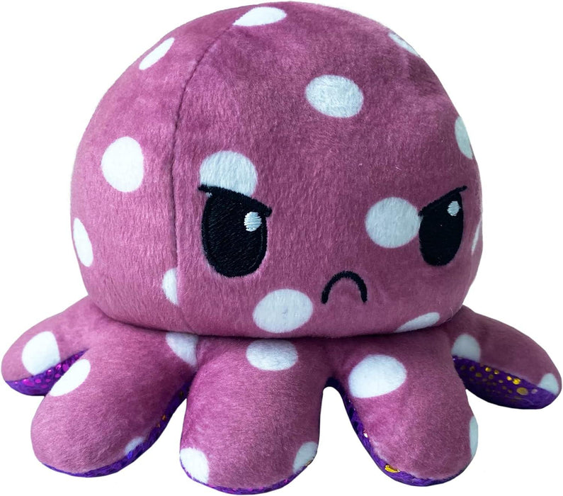 TeeTurtle Reversible Polka Dot and Shimmer Octopus Plushie
