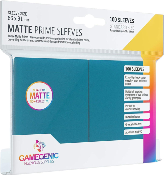 Game Genic Matte Blue Prime Standard-Sized Card Sleeves | 100 Pack of 66 mm by 91 mm Card Sleeves