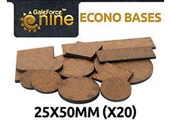 GaleForce Nine: Econo Bases 25x50 Rectangle Bases (x20)