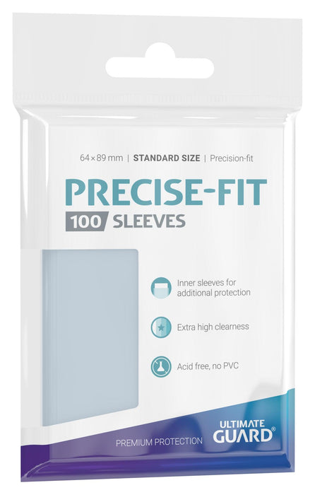 Ultimate Guard Sleeves Precise Fit Standard Transparent 100-Count