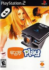 Cover of "Eye Toy: Play" for PlayStation 2 by Everything Games. It shows a smiling woman and a man posing, alongside the game logo and EyeToy camera image. Rated "E for Everyone" by ESRB, with PlayStation and Sony logos included.