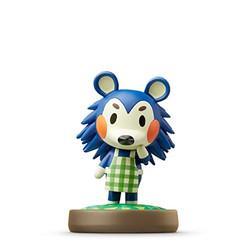 The amiibo features Mabel from Animal Crossing, a blue hedgehog figurine with spiky hair, wearing a green checkered apron and standing on a circular base. The character is designed with large eyes, rosy cheeks, and one hand raised to her mouth. This Nintendo figure captures the character's friendly and inviting charm beautifully.