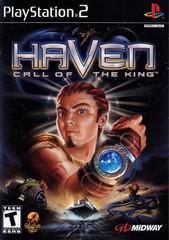 The cover art for Everything Games' "Haven Call of the King" on PlayStation 2 features the hero holding a glowing orb while wearing sleek, futuristic armor. Against a dark backdrop, a spaceship signifies an exhilarating genre-defying experience. The PlayStation and game logos are prominently displayed, and it carries a T for Teen rating.