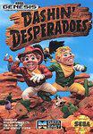 The cover art for "Dashin' Desperadoes" by Data East embodies retro gaming thrill with two cartoonish cowboys racing through a rocky desert, one in red and the other in green. The title crowns the scene, framed by iconic logos underneath.