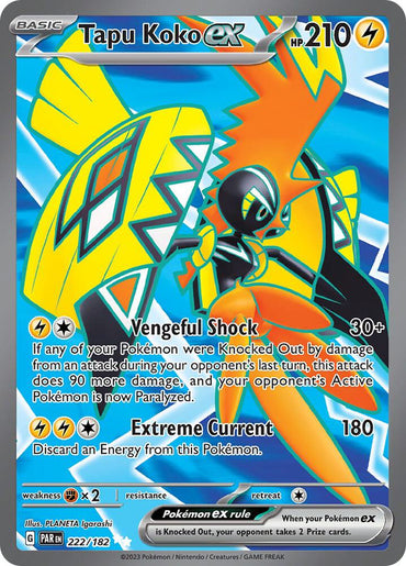 Tapu Koko ex (222/182) [Scarlet & Violet: Paradox Rift]