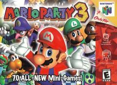 Mario Party 3's cover art showcases Mario at the center with Luigi, Yoshi, and Wario in the backdrop. 