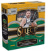 Image of a 2023-24 Panini Select Basketball Mega Box by Panini. The box displays an image of a basketball player holding a ball and highlights "4 cards per pack," "8 packs per box," with Retail-Exclusive Autographs and Mega Box Exclusive Cracked Ice Prizms inserts.
