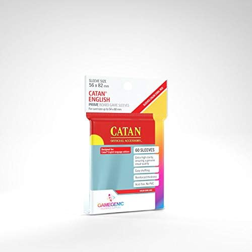 Gamegenic Prime Sleeves Catan Red Sized Sleeves 60 Count Pack Clear