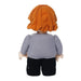 Little Shop of Magic LEGO Harry Potter: Ron Weasley Plush Minifigure with orange hair, seen from the back. The doll is wearing a grey shirt and black pants. The doll's arms are slightly apart, and the texture of the plush material is soft and fuzzy. Styled with a slight wave, the hair covers most of the head, reminiscent of Little Shop of Magic LEGO Harry Potter: Ron Weasley Plush Minifigure from Gryffindor.