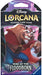 The image displays a Rise of the Floodborn Sleeved Booster Pack from the Disney Lorcana Trading Card Game. The artwork showcases Beast from Disney's "Beauty and the Beast" in an intense stance. It contains 12 random cards and is suitable for players aged 8 and up, with the brand name Disney visible on the bottom right.