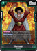 A Battle Card featuring Hercule from the Dragon Ball series. Hercule is depicted with an intense expression, fists raised in triumph. The card's attributes include 15000 power, +10000, rarity G1, ID F801-097. Text on the card explains abilities activated when attacking and states "Earthling." **Hercule [Awakened Pulse]** from **Dragon Ball Super: Fusion World**!