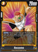 An image from the Dragon Ball Super: Fusion World trading card game showcases the Recoome [Awakened Pulse] card. This card features Recoome in an action stance against an explosive backdrop and highlights his "Awakened Pulse" abilities. The header displays a power level of 20,000 and an energy cost of 3. Additionally, the text details his classification within the "Ginyu Force/Frieza's Army.