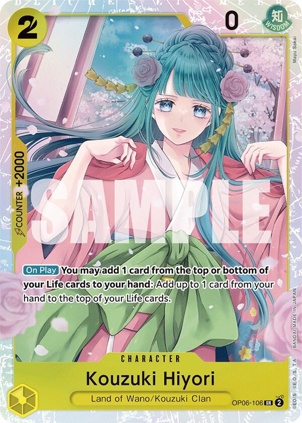 Introducing the Bandai product, Kouzuki Hiyori [Wings of the Captain], a Super Rare trading card from the 