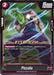 Trading card showing Piccolo from Dragon Ball Z poised in a fighting stance. The card, named "Piccolo (FB01-020) [Awakened Pulse Pre-Release Cards]," includes various stats: Energy cost 2, power 15000, combo 10000. It features "Pre-Release" text. Ability: "Permanent: All your 'Son Gohan: Adolescence' Battle Cards get +5000 power." This product is part of the Dragon Ball Super: Fusion World brand.