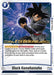 A Dragon Ball Super: Fusion World trading card titled "Black Kamehameha [Awakened Pulse Pre-Release Cards]". The card features an illustration of Goku in a dark outfit, charging a dark energy attack with electricity arcing around him. The details and powers are listed in a white box at the bottom.