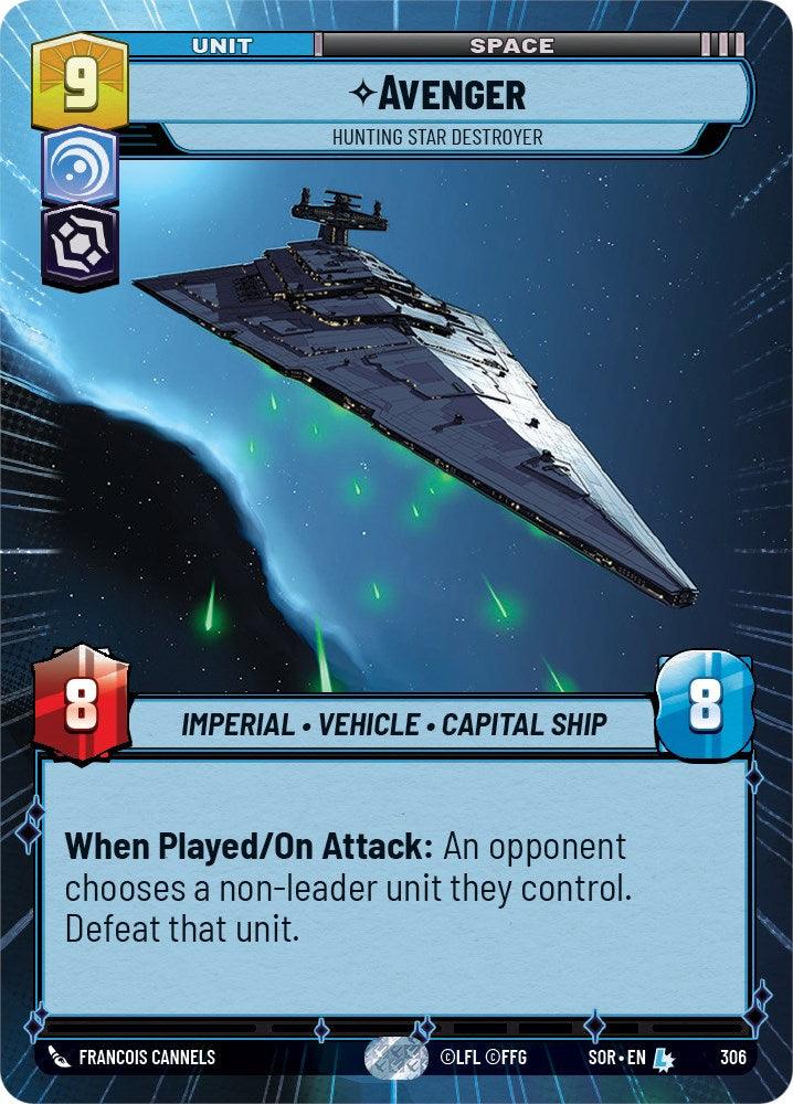 A legendary digital card from a game featuring a space-themed design. The card title reads 