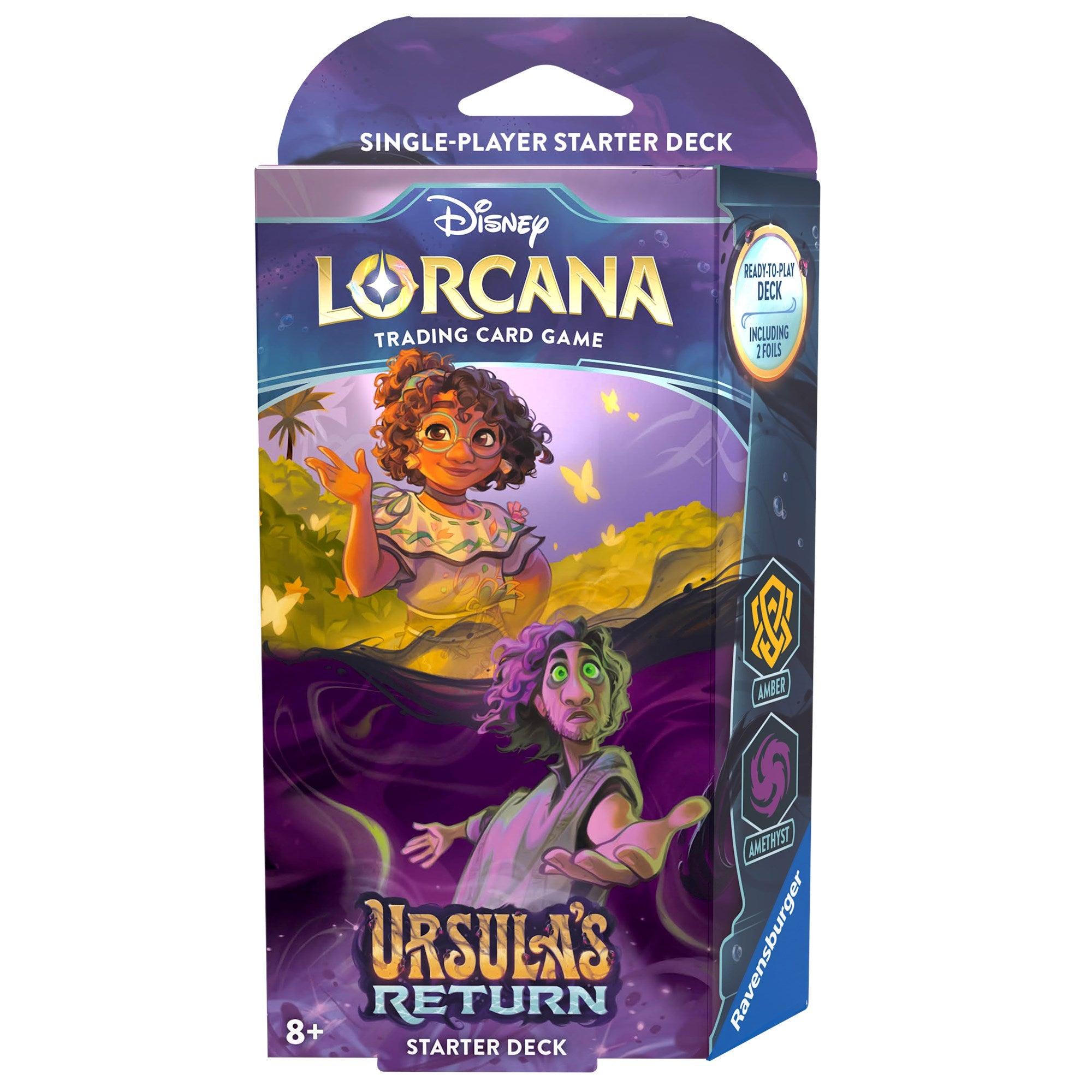 The image shows the packaging of a Disney trading card game titled 