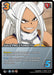 A rare trading card featuring a character with white hair, horns, and a confident expression. The card is titled *Solo Pro's Ferocity [Girl Power]* from UniVersus, enhancing Fury or Kick attacks. The character is illustrated mid-action in a white and yellow outfit, with a 3 resource cost and 1 difficulty.