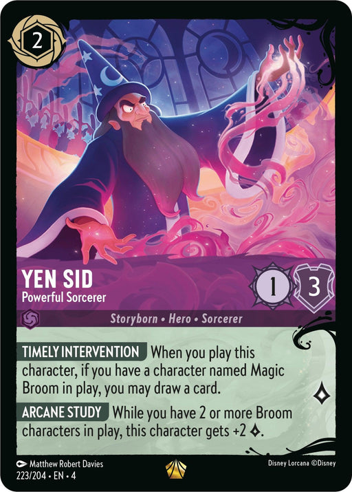 A Yen Sid - Powerful Sorcerer (223/204) (223/204) [Ursula's Return] card from Disney.