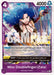 A trading card featuring Miss Doublefinger (Zala) from One Piece. The Uncommon Character Card has a purple border and showcases Zala with curly blue hair, a black outfit, and a spiked jacket. The card details her abilities and stats, highlighting an effect relating to the DON!! mechanic. This is the Miss Doublefinger(Zala) (Judge Pack Vol. 3) [One Piece Promotion Cards] by Bandai.