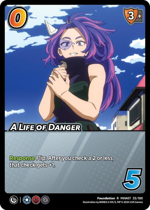 A UniVersus A Life of Danger [Girl Power] cartoon of a woman with rare purple hair.