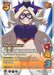 A card from the My Hero Academia collectible card game features a character with long silver hair, purple spiked mask, and black bodysuit. Titled “Mesa Mallet [Girl Power],” this ultra rare card from UniVersus boasts an Attack 5, 4 high zone, and 7 damage. It includes special abilities and vibrant, dynamic background art.