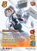 A card titled "Zero Satellites [Girl Power]" from a UniVersus trading card game depicts a person in a sleek suit and helmet, floating in space while controlling multiple floating boxes. The ultra rare card details various attributes, including an attack charge of 5, a block value of 1 mid, and a foundation of 3.