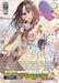 A colorful trading card from the **As the Six of Us, Misaki Okusawa (BD/WE42-E004BDR BDR) [BanG Dream! Girls Band Party! Countdown Collection]** depicting a cheerful girl with long brown hair, holding multicolored balloons. She is surrounded by friends under a bright sky. The text includes game stats: "Card Name: As the Six of Us, Misaki Okusawa," and other details. "SAMPLE" is stamped across the center. The card is produced by **Bushiroad**.