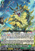 The Sylvan Horned Beast, Banaspati (DZ-BT01/015EN) [Fated Clash] trading card from Bushiroad features an illustration of a mythical beast with large, colorful horns, fangs, and ornate armor. Text details its abilities, stats, and effects over green design elements. The title reads "Sylvan Horned Beast, Banaspati.