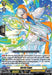 A card depicting Rezael, a white-haired character in a white and orange outfit, holding a green-glowing staff with a yellow center. The character floats amid a swirl of green and yellow energy. Text at the bottom includes stats, abilities, and the card name "Aerial Sage (DZ-BT01/040EN) [Fated Clash]" from Bushiroad.