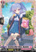 A trading card featuring anime character Huoliette from the Lyrical Monasterio series. Huoliette has lavender hair, wears a gray school uniform, and holds a chip while eating from a pink-striped bag of chips. The card details stats like 10000 power and abilities for gameplay use, perfect for any **Carefree After Class, Huolette (FR) (DZ-BT01/FR42EN) [Fated Clash]** by **Bushiroad**.