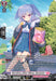 A Carefree After Class, Huolette (SR) (DZ-BT01/SR40EN) [Fated Clash] card from the Bushiroad trading card game featuring a character with bunny ears holding a snack. The character has silver hair, purple eyes, and is wearing a blue school uniform-style outfit. The scene includes Lyrical Monasterio-themed snacks on a table. The card has various stats and abilities detailed in the text.