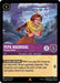 A Disney Lorcana trading card featuring the rare Pepa Madrigal - Weather Maker (53/204) [Ursula's Return], a female character with a stern expression, wearing a yellow dress and earrings. She stands in front of a stormy sky with lightning. The card has "5" cost, purple background, "It Looks Like Rain" ability, and stats of 1 power and 5 toughness.