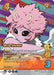 A UniVersus trading card features a character with pink skin, sharp teeth, yellow irises with black sclerae, and pink hair with orange and white horns. The Ultra Rare Acid Splash (Alternate Art) [Girl Power] card is titled "Acid Splash" and includes stats: attack 4, speed 2+, defense 3+, and attributes Enhance abilities. Background: vibrant with colored shapes.