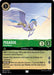 The trading card showcases Pegasus - Cloud Racer (83/204) [Ursula's Return], a Pegasus with a cost of 5. This winged horse, known for its white feathers and blue mane and tail, glides joyfully through the sky. With stats of 3 attack and 3 defense, it's a "Floodborn Ally" boasting abilities like "Shift 3," "Evasive," and "HOP ON!" under the Disney brand.