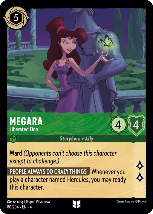 An uncommon cartoon character on a card, reminiscent of Hercules or perhaps hinting at Megara - Liberated One (80/204) [Ursula's Return] by Disney.