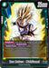 A Dragon Ball Super: Fusion World card featuring Son Gohan : Childhood (FB02-088) (Tournament Pack 02) [Fusion World Tournament Cards] from his early battle days. The card boasts a 35,000 power level, with an additional +10,000 boost. It details abilities like gaining Double Strike if Son Goku is in the Drop area and showcases vibrant artwork of young Gohan in action.