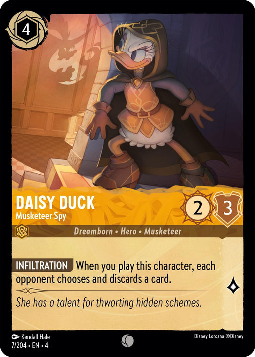 A cartoon character in a game, acting as Daisy Duck - Musketeer Spy (7/204) [Ursula's Return] by Disney.