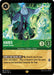 A Disney trading card titled "Hades - Double Dealer (74/204) [Ursula's Return]." The legendary card features Hades, a blue-skinned figure with flame-like blue hair, engulfed in green flames. It's number 74 out of 204 with a power/toughness of 3/3. The ability reads, "HERE'S THE TRADE-OFF: Banish one of your other characters –