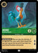 A Disney Heihei - Bumbling Rooster (75/204) [Ursula's Return] trading card featuring HeiHei, the bumbling rooster with a bewildered expression. The card shows him standing in a cave with green vegetation in the background. The card's border is black and light tan with numbers indicating stats, "2" for strength and "3" for willpower.