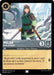 A digital card features Mulan, titled "Mulan - Armored Fighter (189/204) [Ursula's Return]." Depicted in warrior gear, Mulan stands confidently in a snow-covered mountainous landscape. This uncommon card details a cost of 4, stats of 3 attack and 6 defense, and a quote: "Maybe what I really wanted was to prove I could do things right, so when I looked in the mirror." Disney