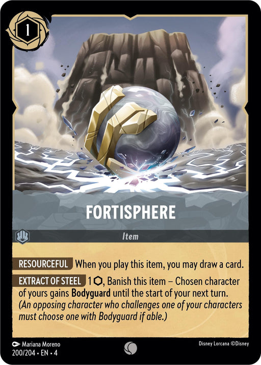 A resourceful card featuring a ball and Fortisphere (200/204) [Ursula's Return] text.