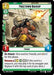 The card titled "Freetown Backup (097/262) [Shadows of the Galaxy]" from Fantasy Flight Games features an illustration of a soldier in beige and red attire, armed with a large gun, amidst action with bullets flying. It has the unit type "Fringe" with stats: 2 cost, 1 offense, 4 defense. The card abilities include "On Attack" and "Smuggle.