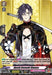 Image of a "Cardfight!! Vanguard" collectible trading card featuring a purple-haired character named Akashi Kuniyuki Kiwame from "Touken Ranbu ONLINE" in an elaborate red and black outfit. This Double Rare card has stats such as 10000 power, 5000 shield, and game text detailing the character's Soul-Blast abilities. The product name is Akashi Kuniyuki Kiwame (D-TB04/022EN) [Touken Ranbu ONLINE 2023], and it is branded by Bushiroad.